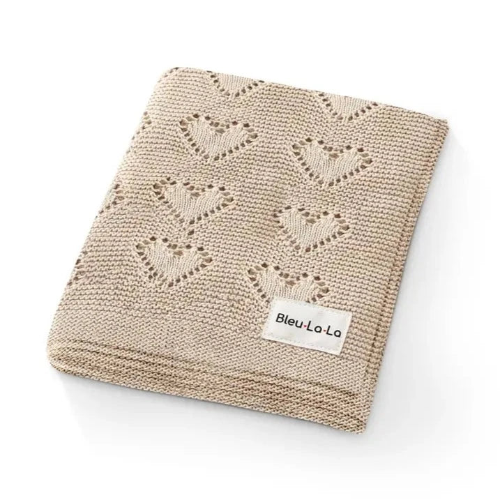 Hearts Taupe Blanket