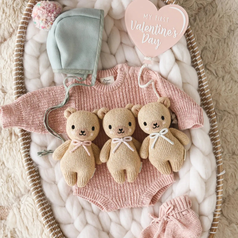 Baby Pink Bow Bear