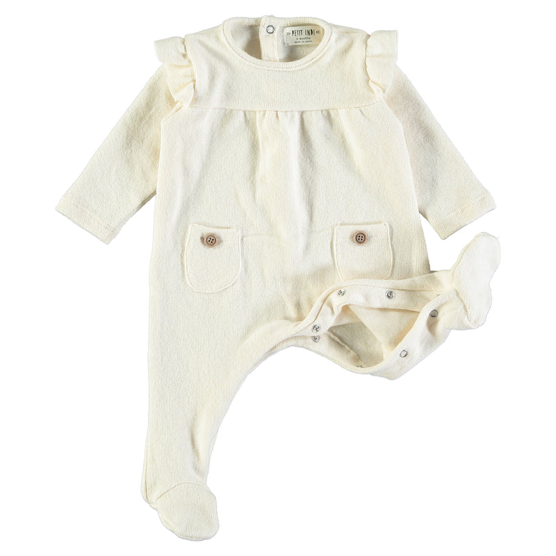 Double Pocket Ruffle Footie | Girl