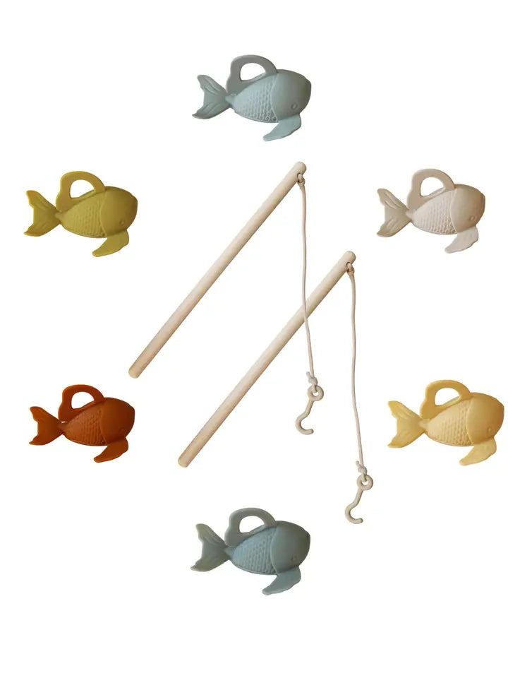 Silicone and Wood Fishing Play Set