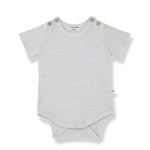 Misty Blue Stipe Overall Set | Boy