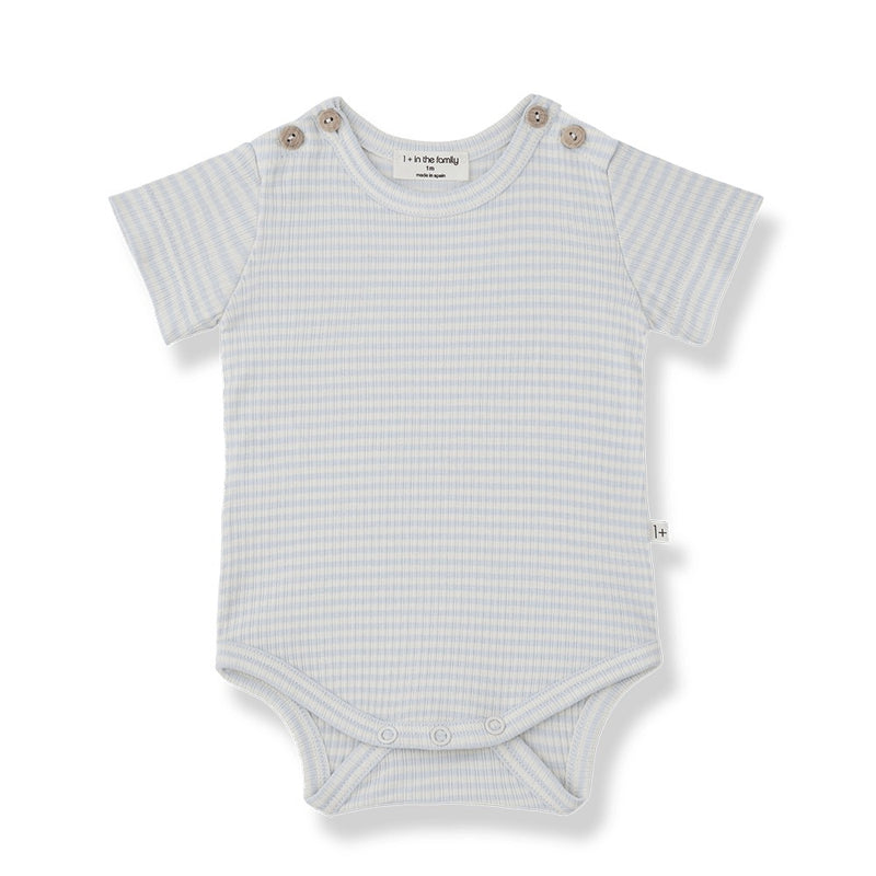 Misty Blue Stipe Overall Set | Boy