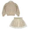 Sand Melange Tulle Skirt Set