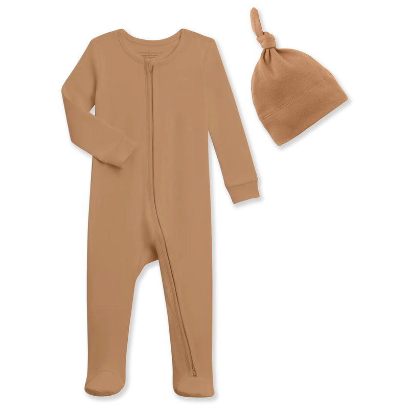 Honey Mist Footie & Hat set