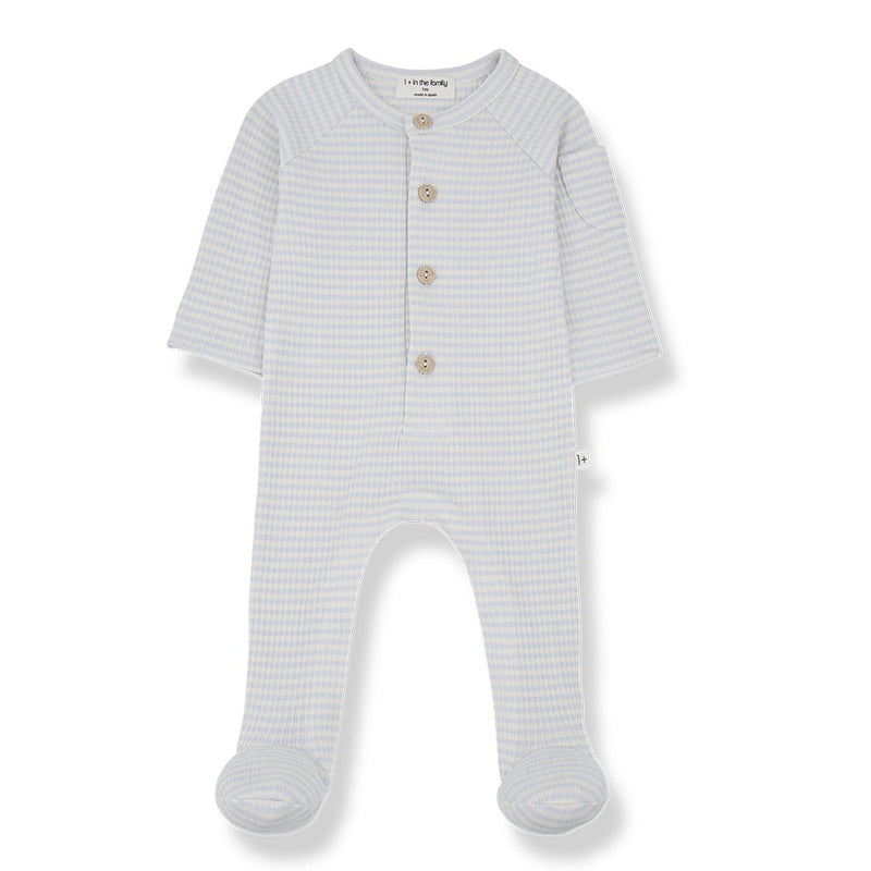 Misty Blue Stripe Footie | Boy