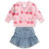 Cherry Pie Denim Skirt Set