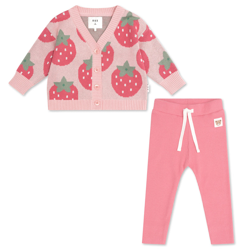 Berry Boxy Cardi Set | Girl