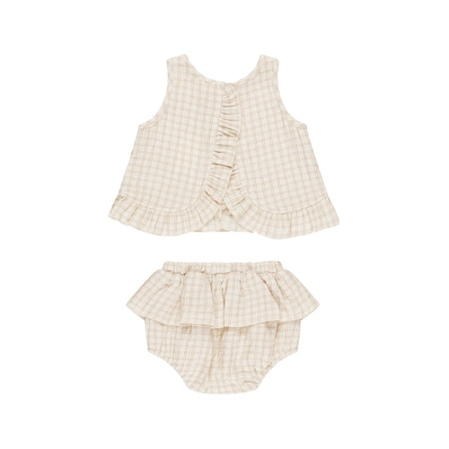 Oat Check Ruffle Bloomer Set