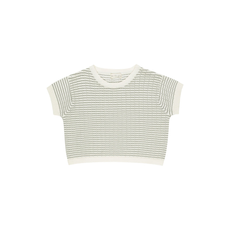 Sage Stripe Boxy Crop Set