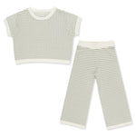 Sage Stripe Boxy Crop Set