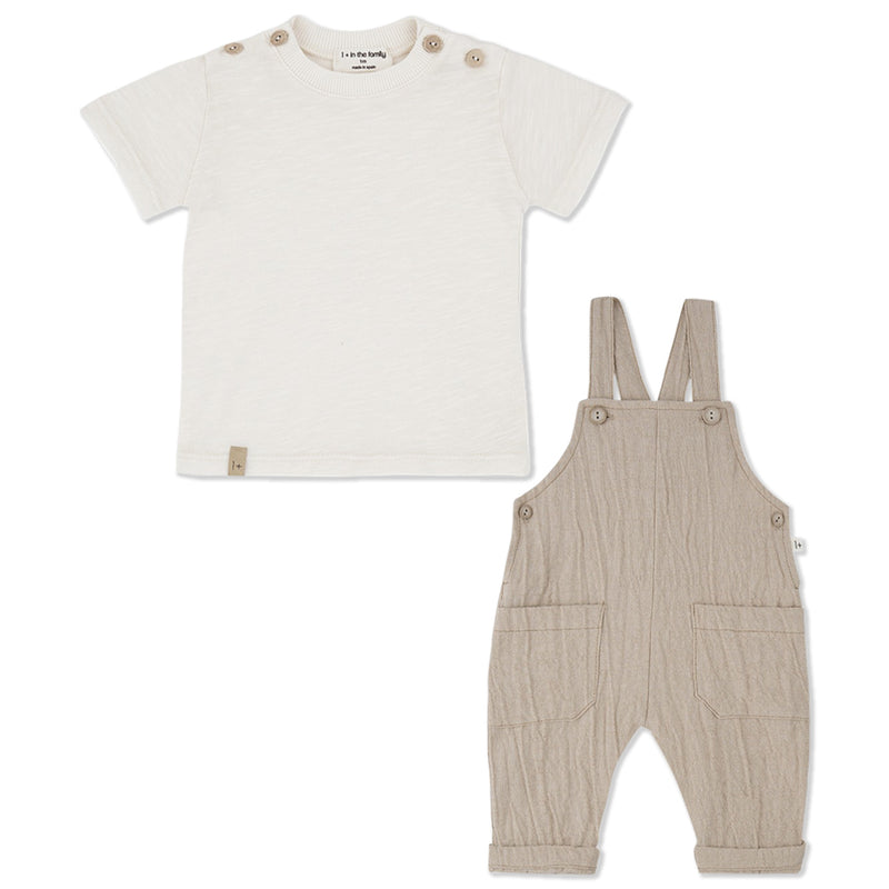 Miquel Beige Overall Set | Boy