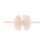 Skinny Soft Tulle Bow Headband | Blush