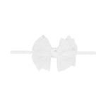 Skinny Soft Tulle Bow Headband | White