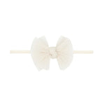Skinny Soft Tulle Bow Headband | Ivory