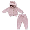Rose Knit Hoodie Set