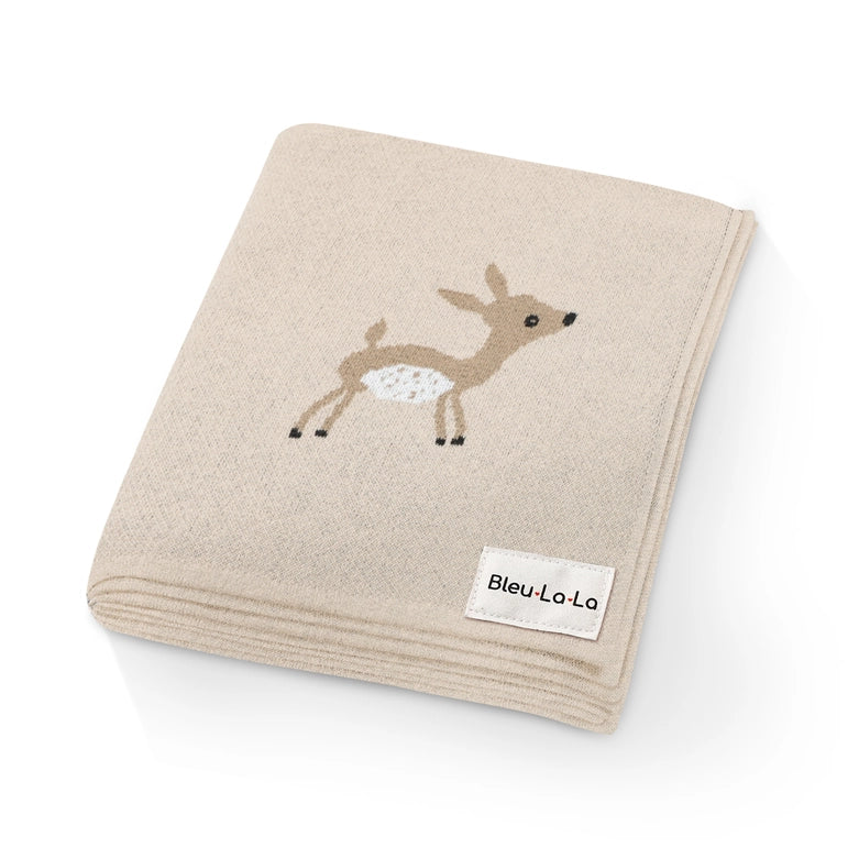 Knit Deer Blanket | Taupe