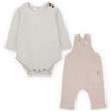 Pink Knit Overall Set