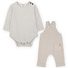Beige Knit Overall Set