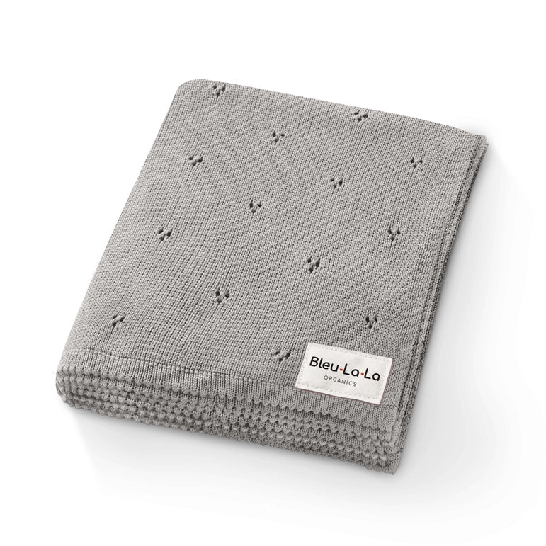 Pointelle Grey Blanket