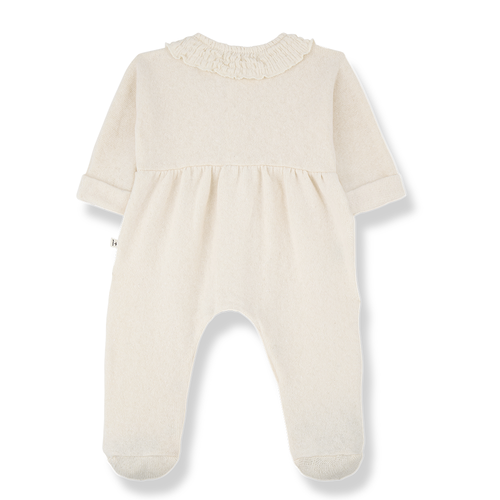 Ivory Ruffle Collar Footie