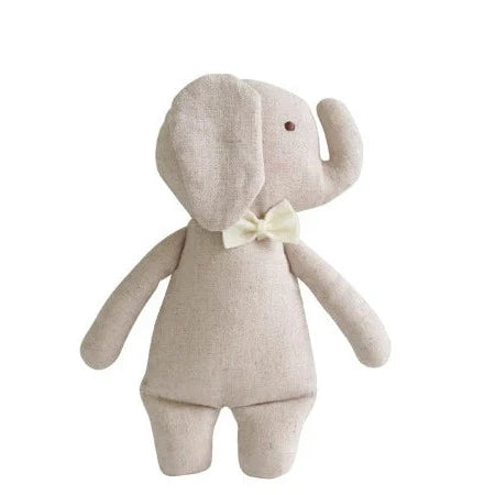 Mini Linen Elephant Rattle