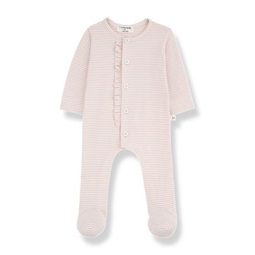 Pink Stripe Footie & Hat Set
