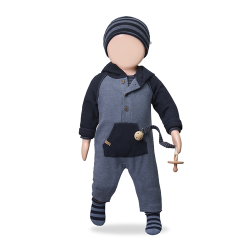 Navy Hooded Romper