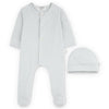 Blue Stripe Footie & Hat Set