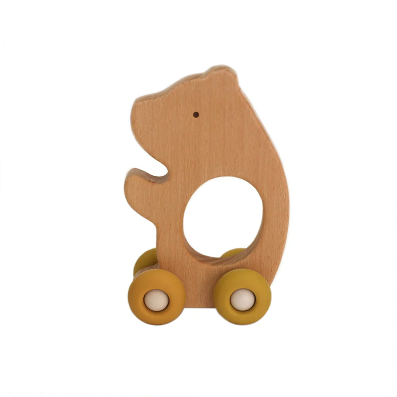 Wooden Teething Push Toy Bear