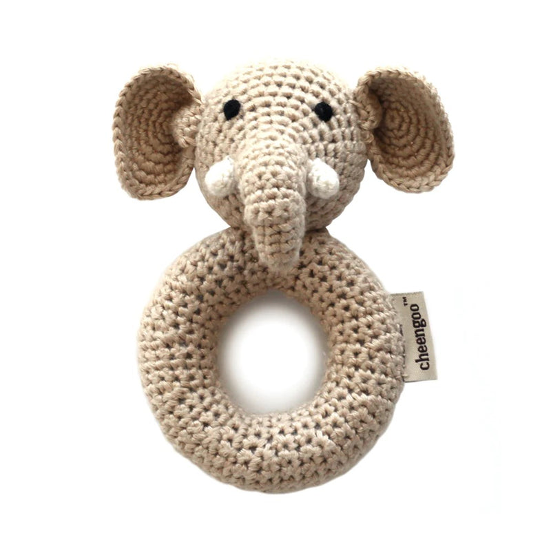 Elephant Knit Ring Rattle