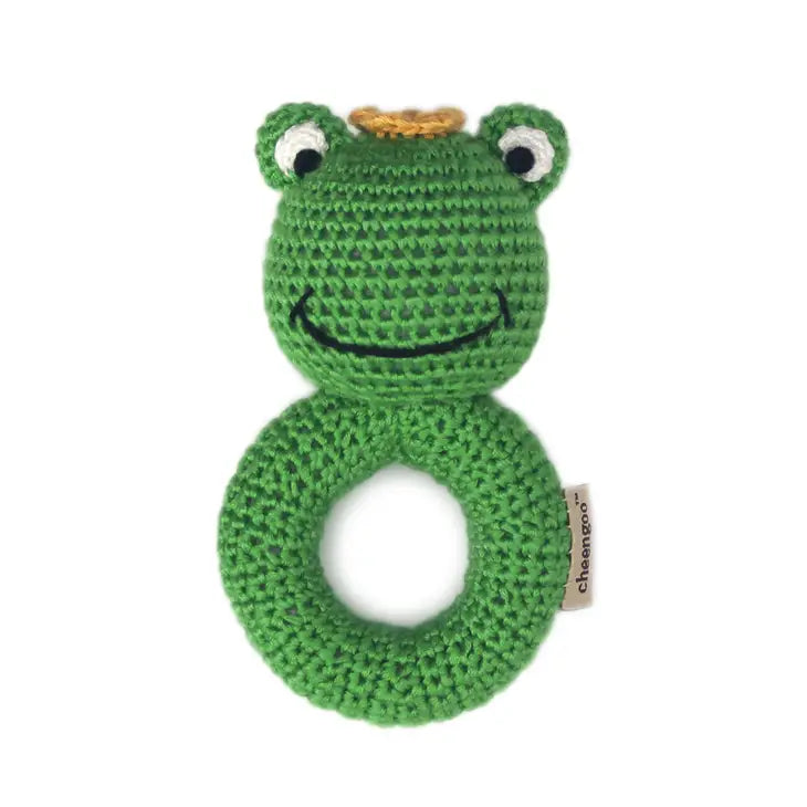 Frog Knit Ring Rattle