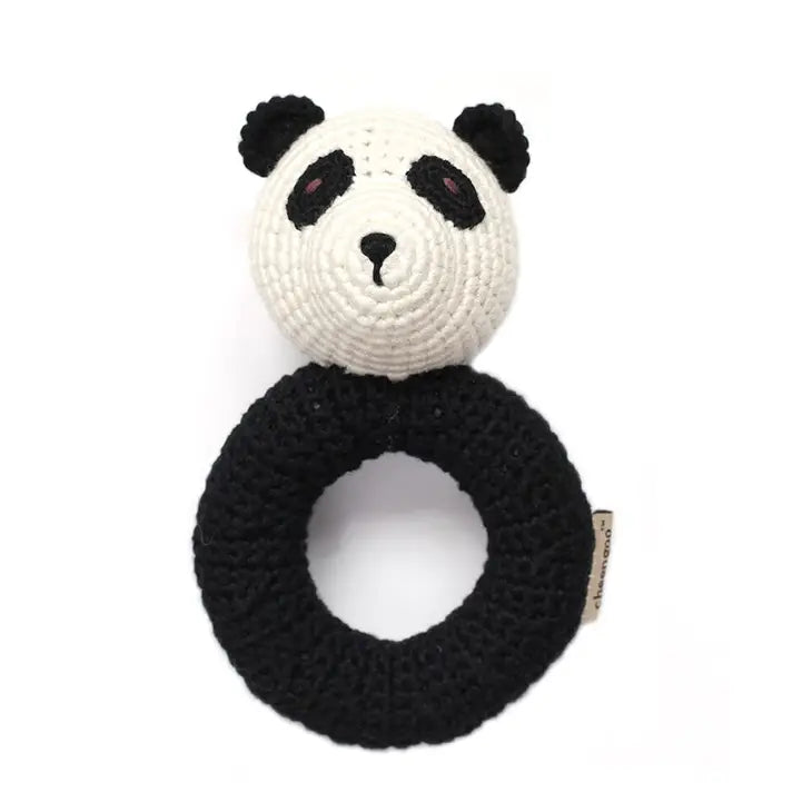 Panda Knit Ring Rattle