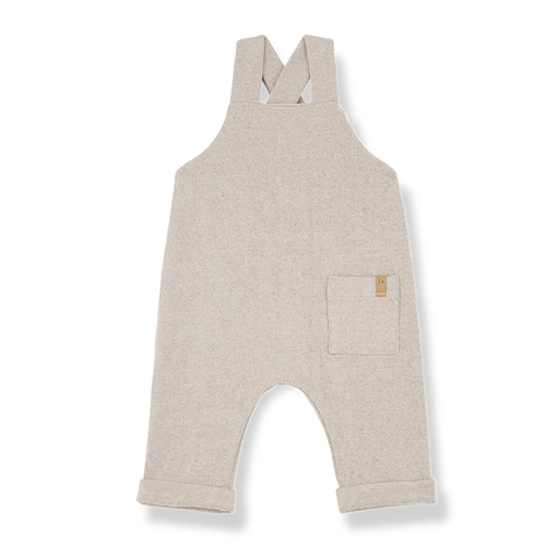 Beige Knit Overall Set