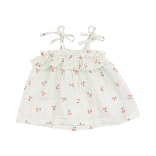 Cherry Stripe Ruffle Set