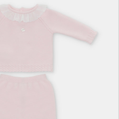 Rose Knit Footie Set