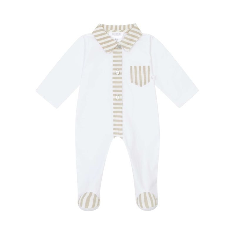 Nude Stripe Collar Footie