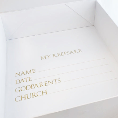 Christening Keepsake Box <br> Armenian FAITH HOPE LOVE Ribbon